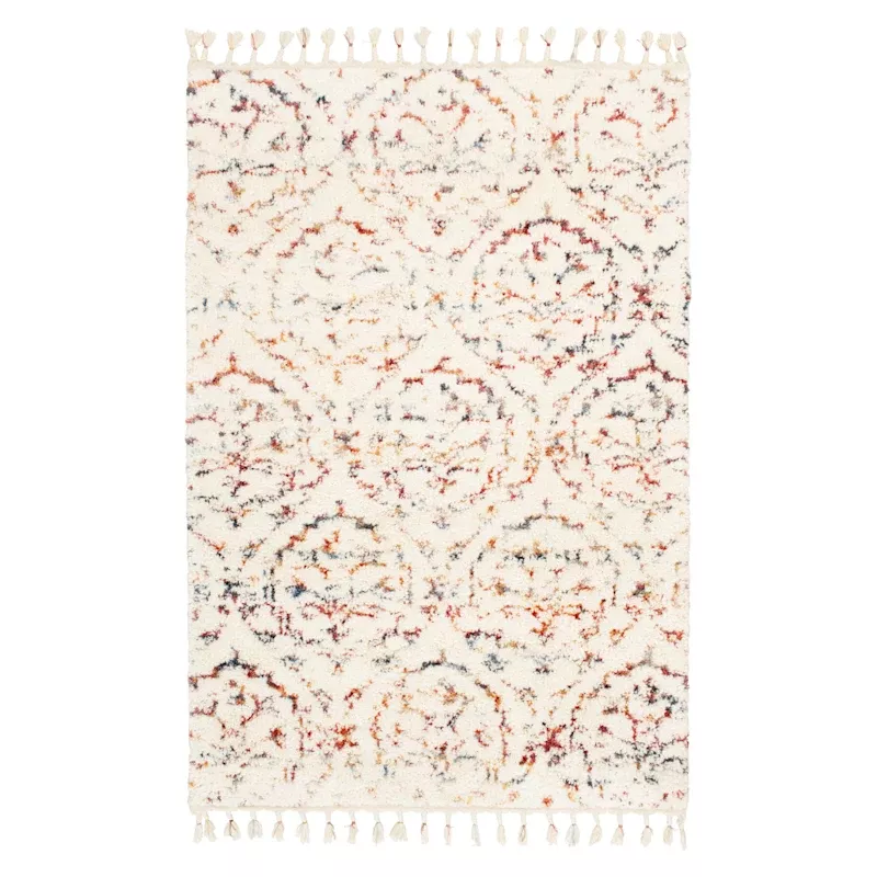 (C169) Ogon Medallion Woven Fringe Shag Area Rug, 8x10