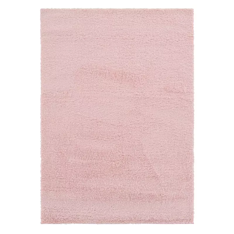 (C177) Parma Blush Shag Area Rug, 5x7