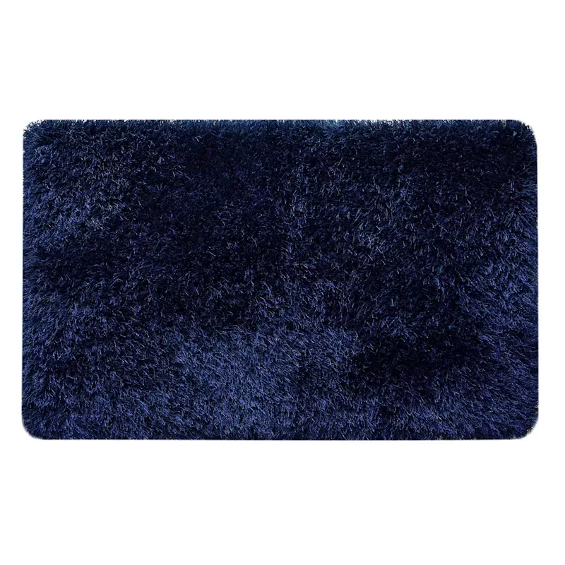 (C196) Eve Blue Shag Accent Rug, 3x5