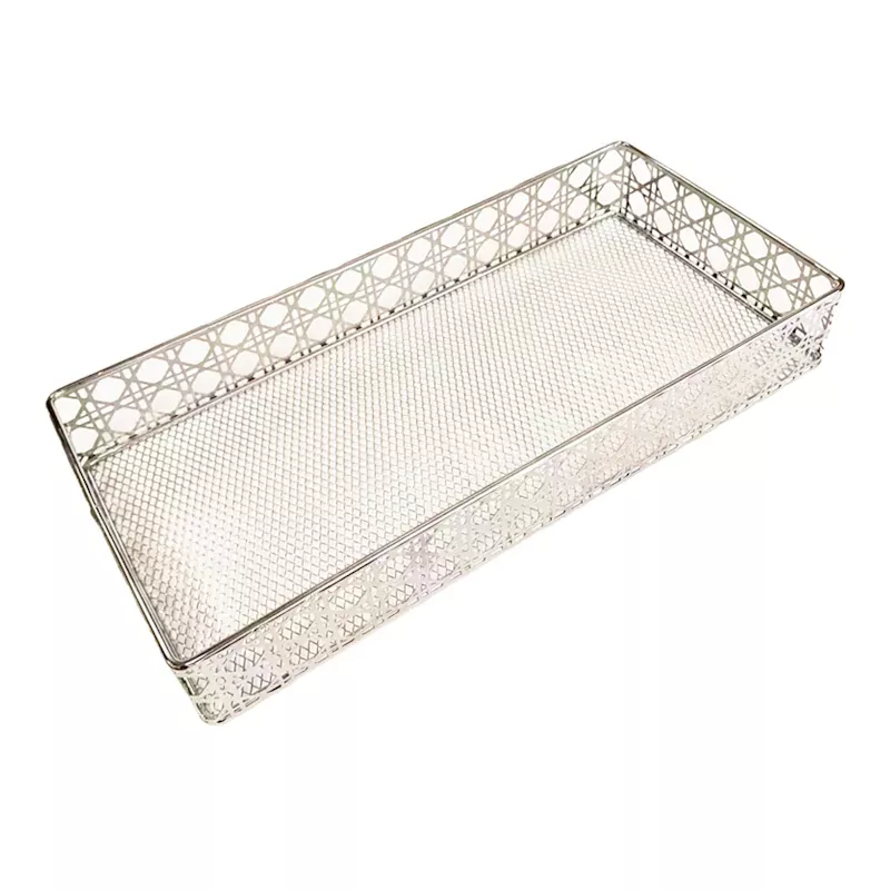 Caine Chrome Rectangle Vanity Tray