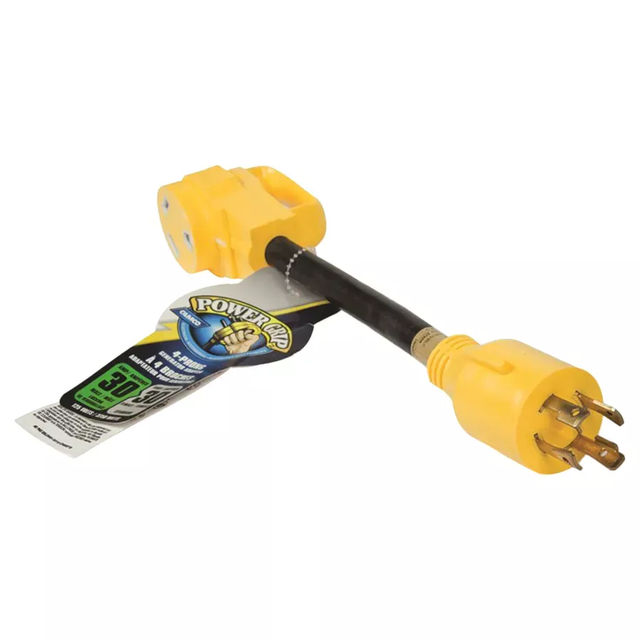 Camco 30 Amp Power Grip Generator Adapter - 12"