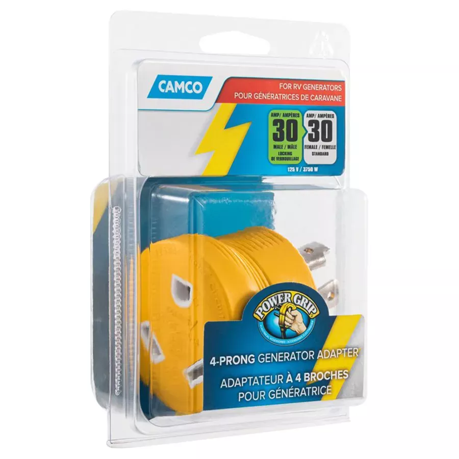 Camco PowerGrip Generator Adapter 30 AMP 4-Prong