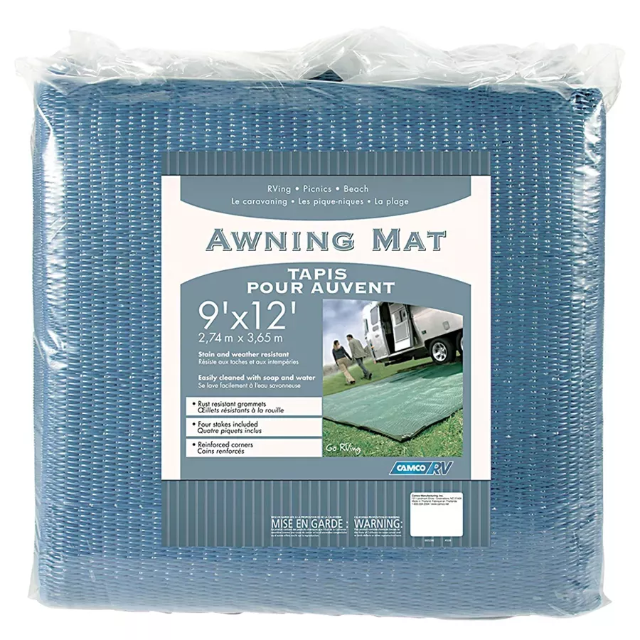 Camco Reversable Awning Mat - Blue