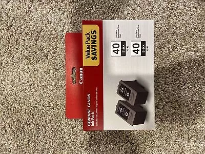 Canon 40 Black pg-40 twin pack 0615b0013 genuine oem sealed