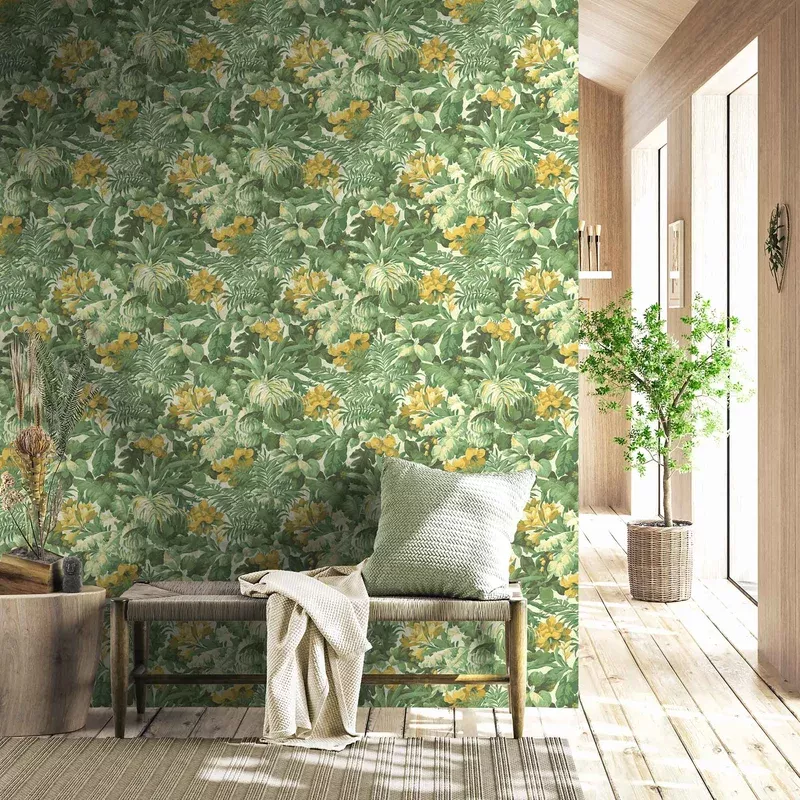Canopy Moss/Yellow Wallpaper