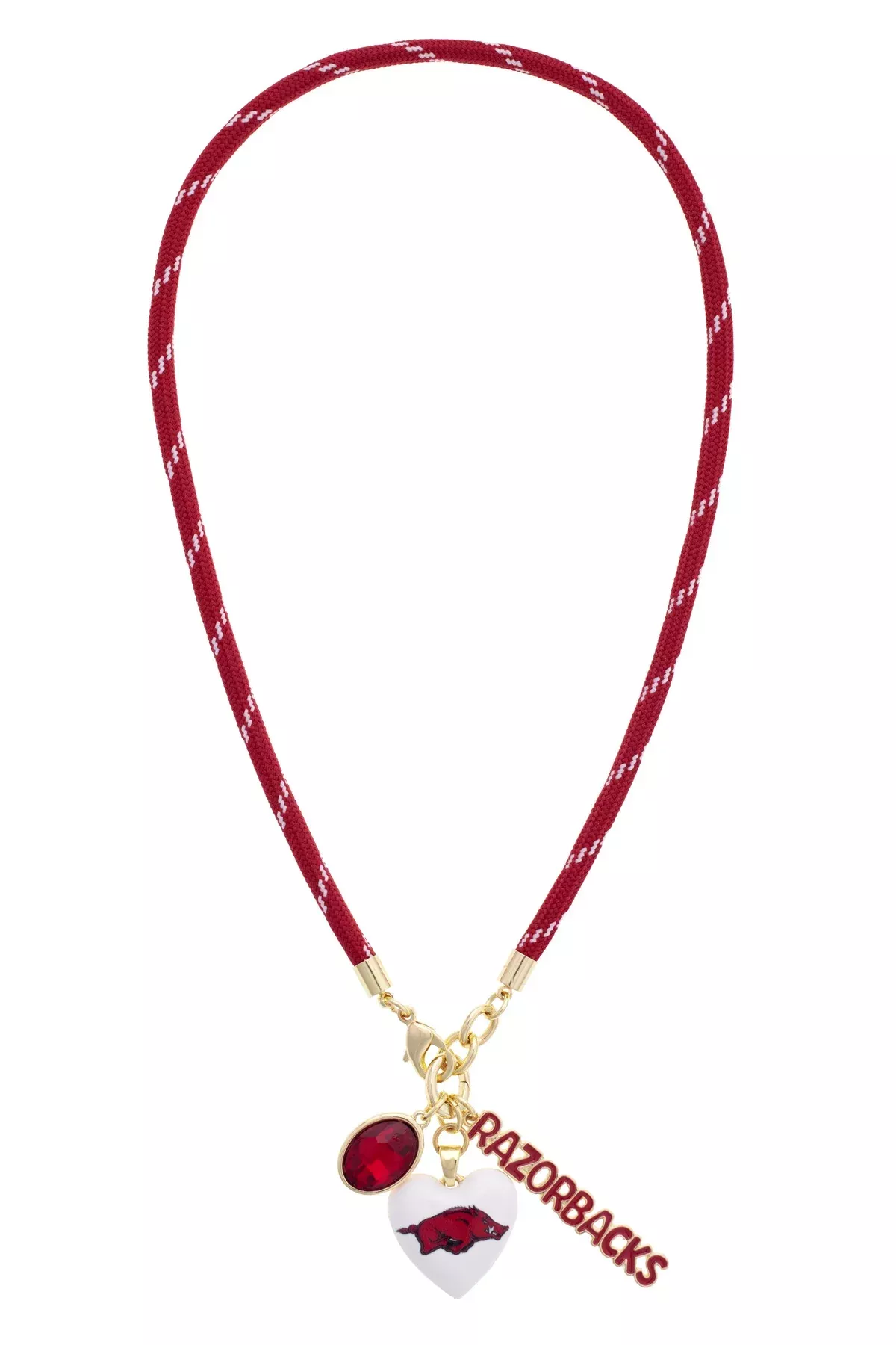 Canvas - Arkansas Razorbacks Logo Heart Paracord Necklace