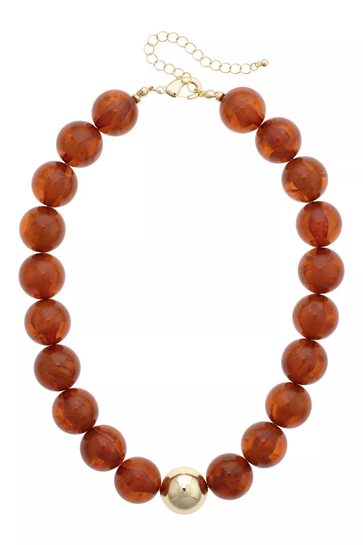 Canvas - Marjorie Beaded Gumball Necklace, Amber