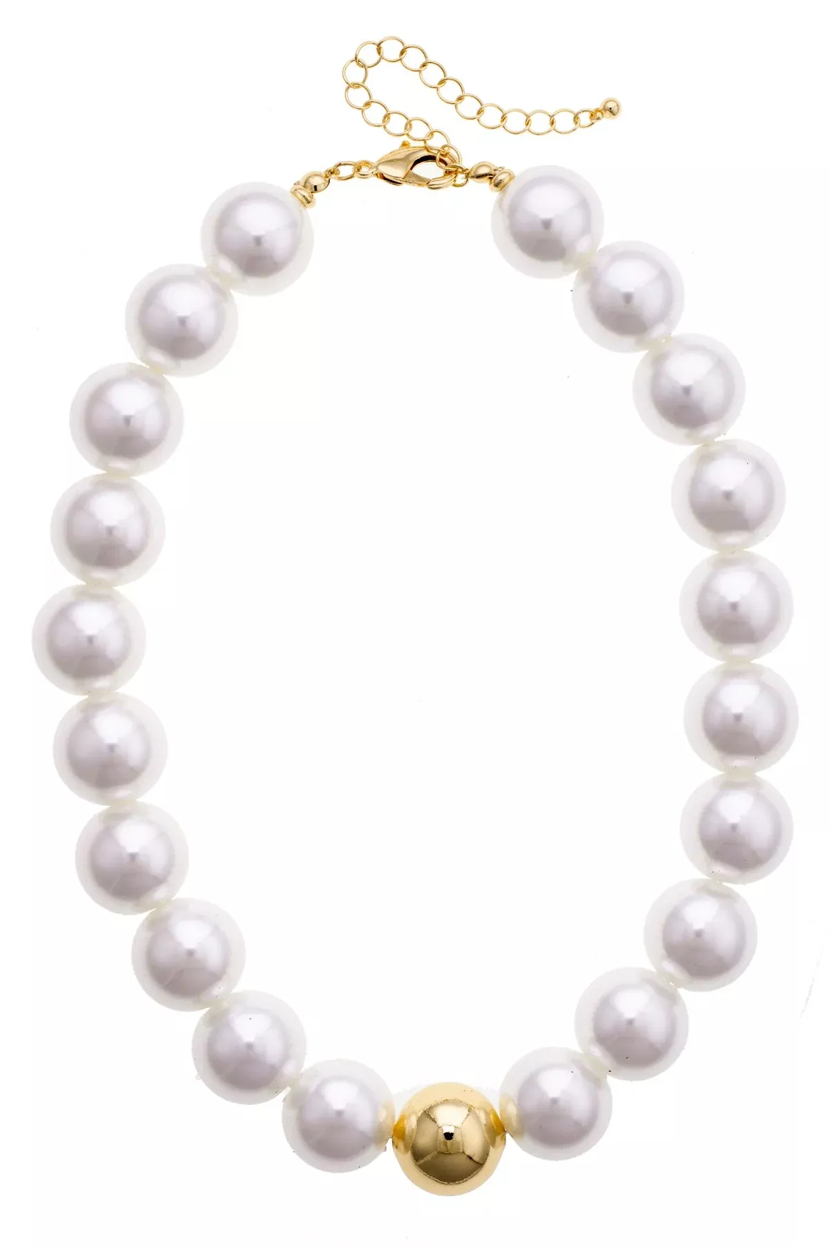 Canvas - Marjorie Beaded Gumball Necklace, Ivory
