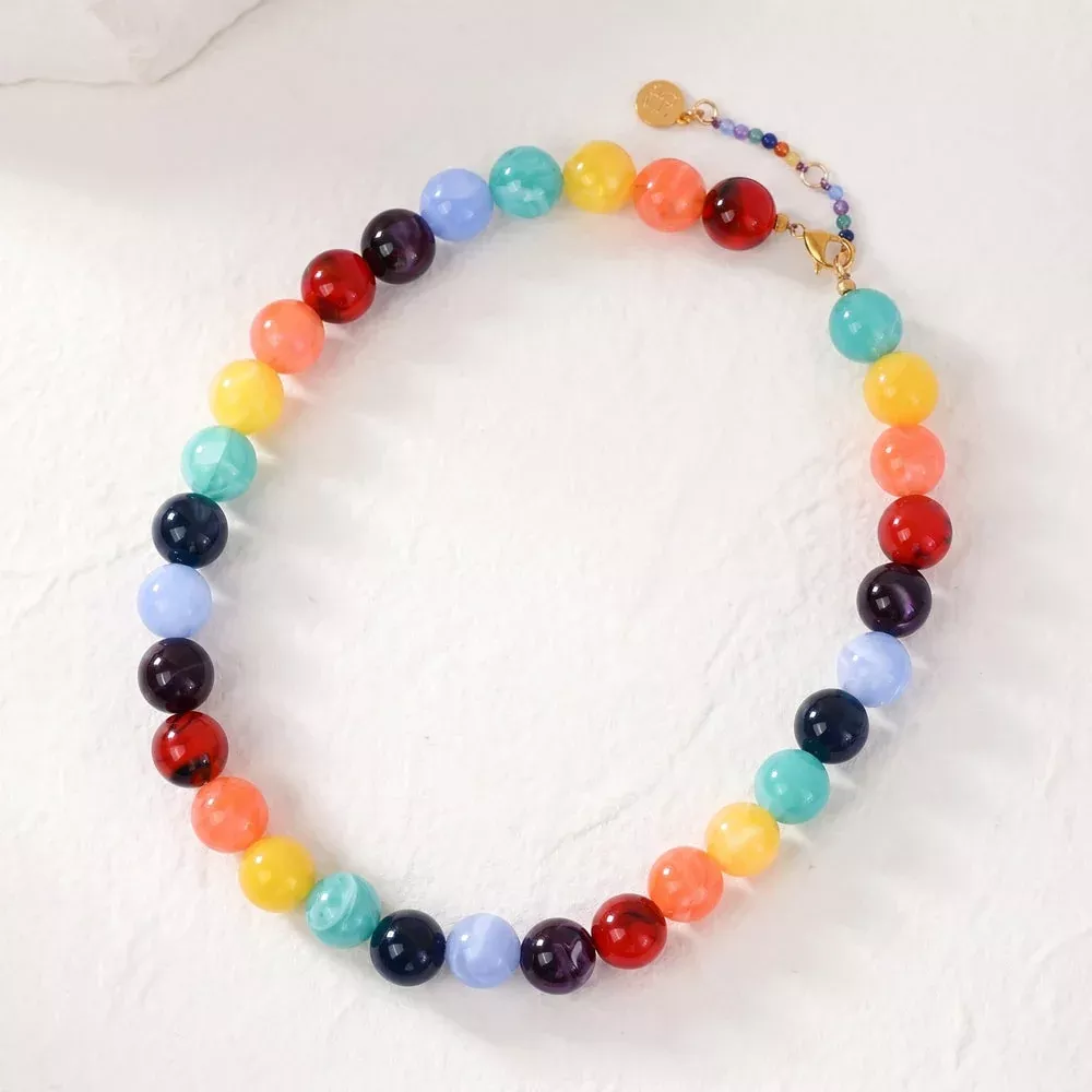 Cape Diablo - Chunky Beaded Necklace, Rainbow