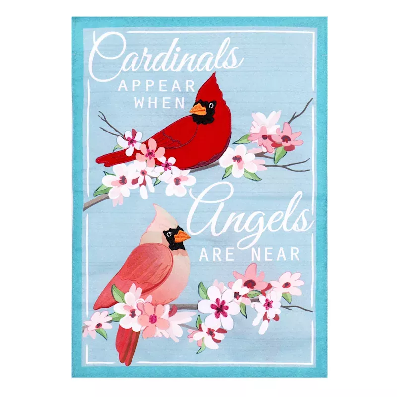 Cardinals Appear When Angels are Near Garden Flag, 18"