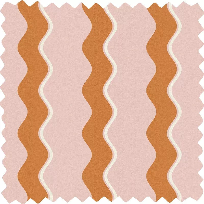 Cari Wave Gorse/Pink Cloud Linen Fabric