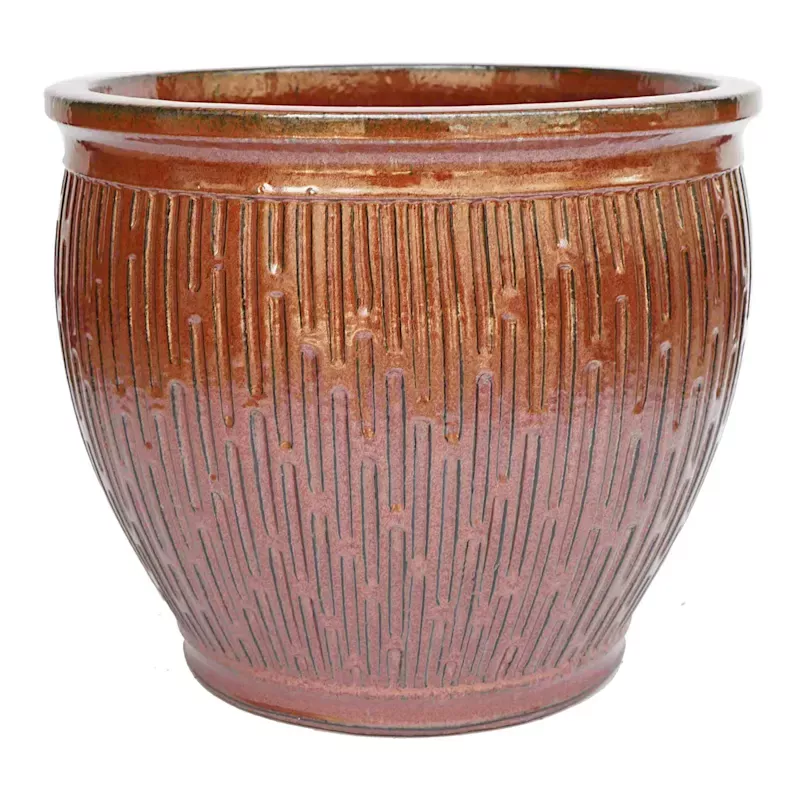 Carly Copper-Colored Ceramic Outdoor Planter, Extra Large