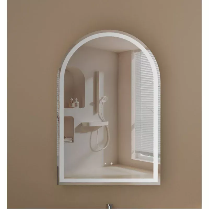 CARYSIL Imperial 600x900mm WALNUT Arch LED Shaving Cabinet