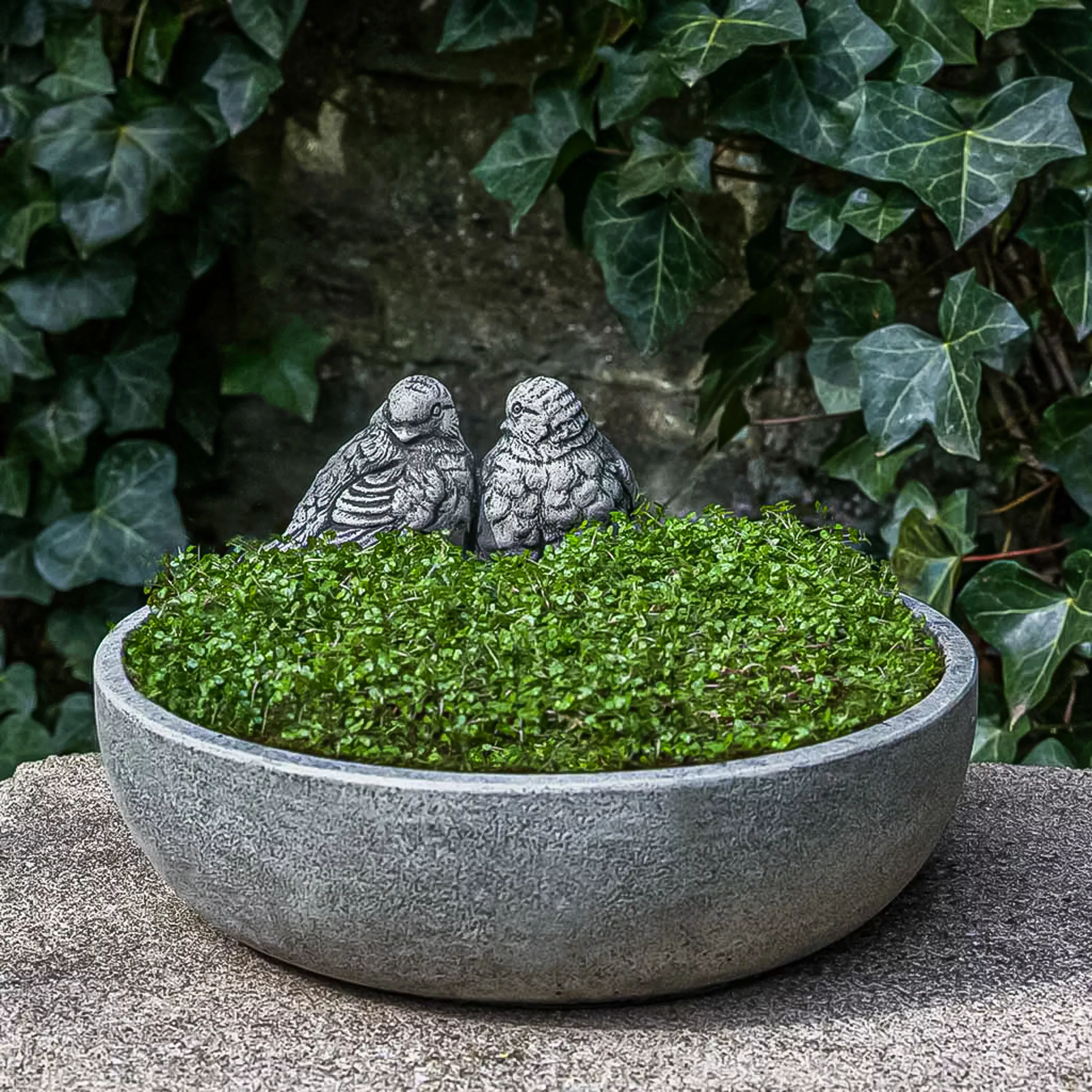 Cast Stone Lovebird Planter