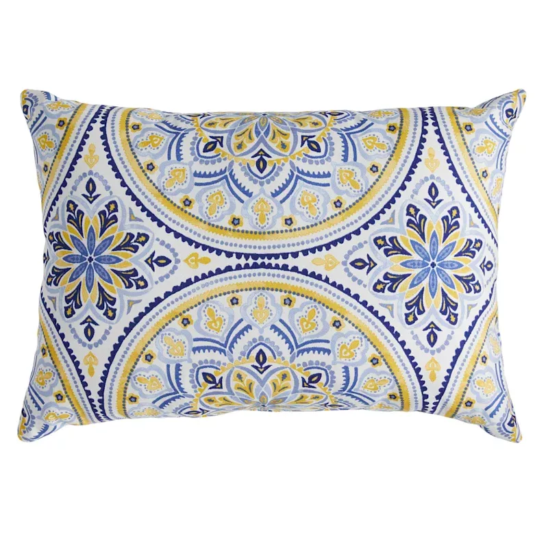 Castille Multicolor Lumbar Outdoor Throw Pillow, 14x20