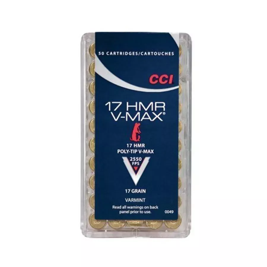 CCI 17 HMR V-MAX Varmint Rimfire Rifle Ammunition
