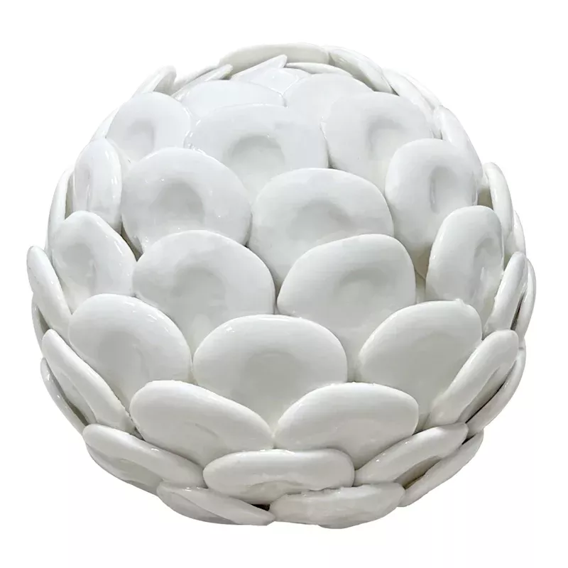 Ceramic Capiz Scallop Sphere, 5"