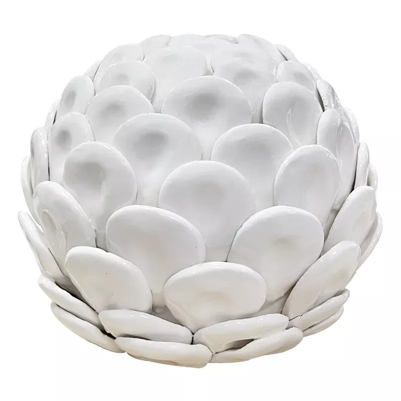 Ceramic Capiz Scallop Sphere, 6"