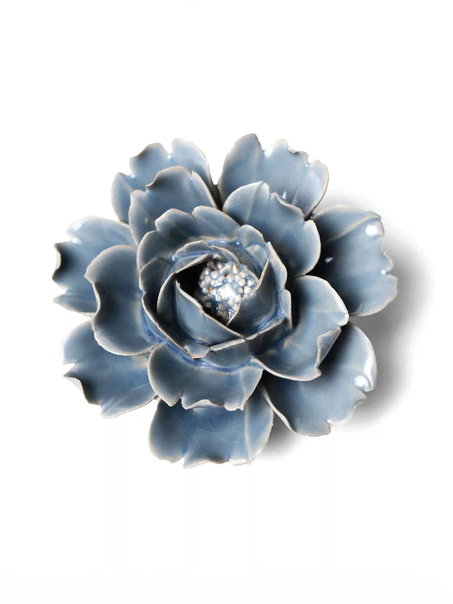 Ceramic Flowers Wall Art - Pastel Blue Rose