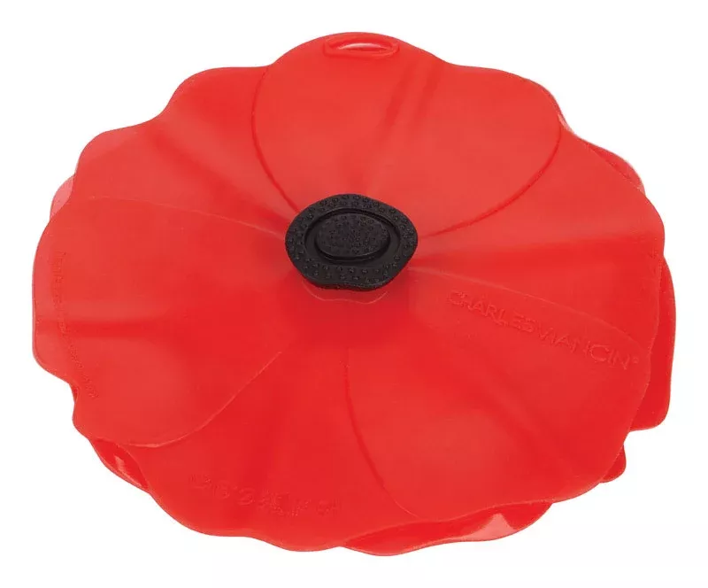 Charles Viancin 2905 Silicone Poppy Lid, Red, 4"
