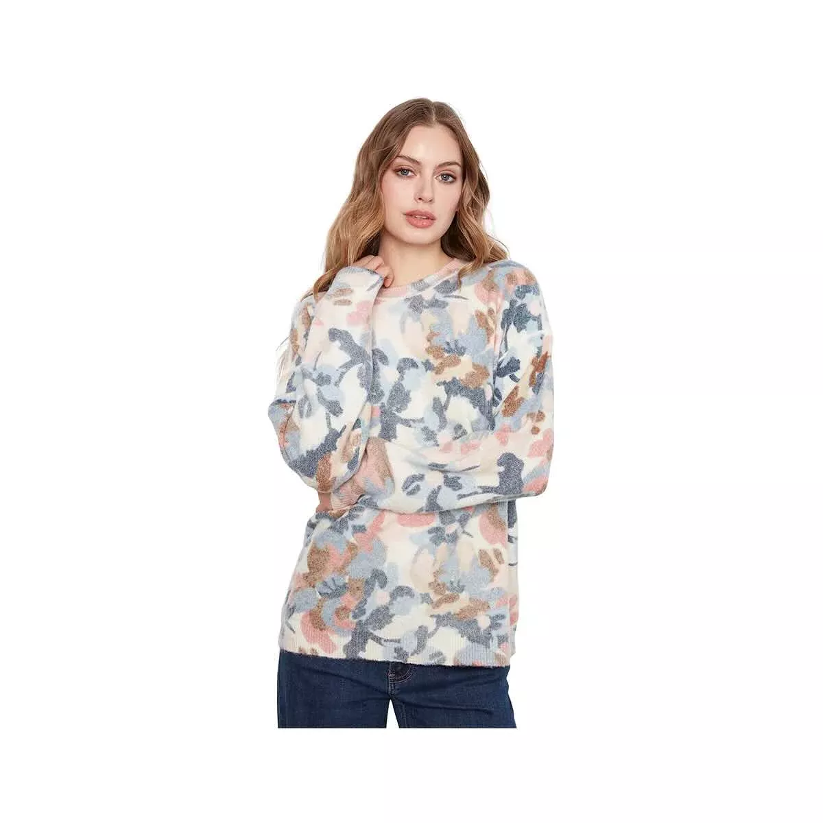Charlie B Women's Reversible Printed Crew Sweater