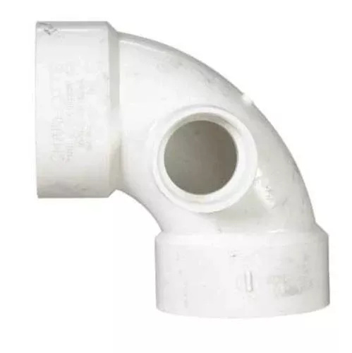 Charlotte Pipe & Found PVC00300S0600HA Pvc 90 Degree Elbow With Side Inlet 3" X 3" X 1-1/2"