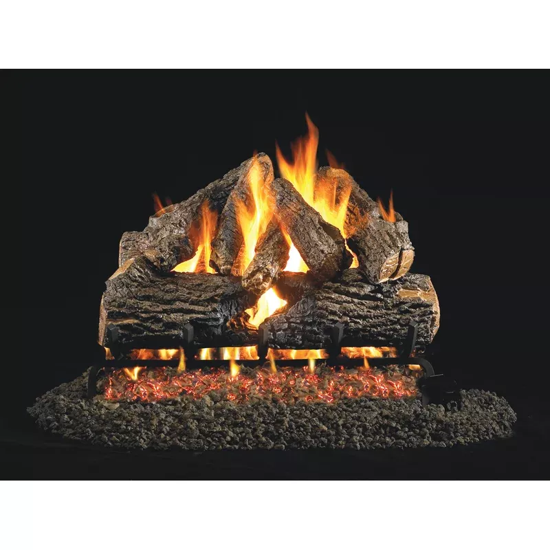 Charred Oak by Peterson Real Fyre Gas Log Set Vented
