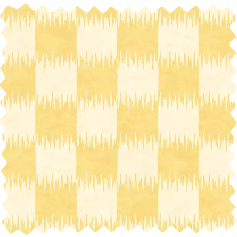 Checkmate Daffodil Yellow Linen Fabric