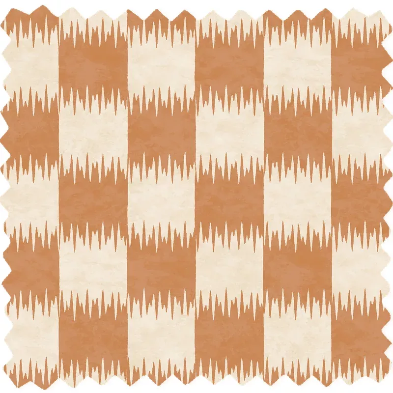 Checkmate Ginger Linen Fabric