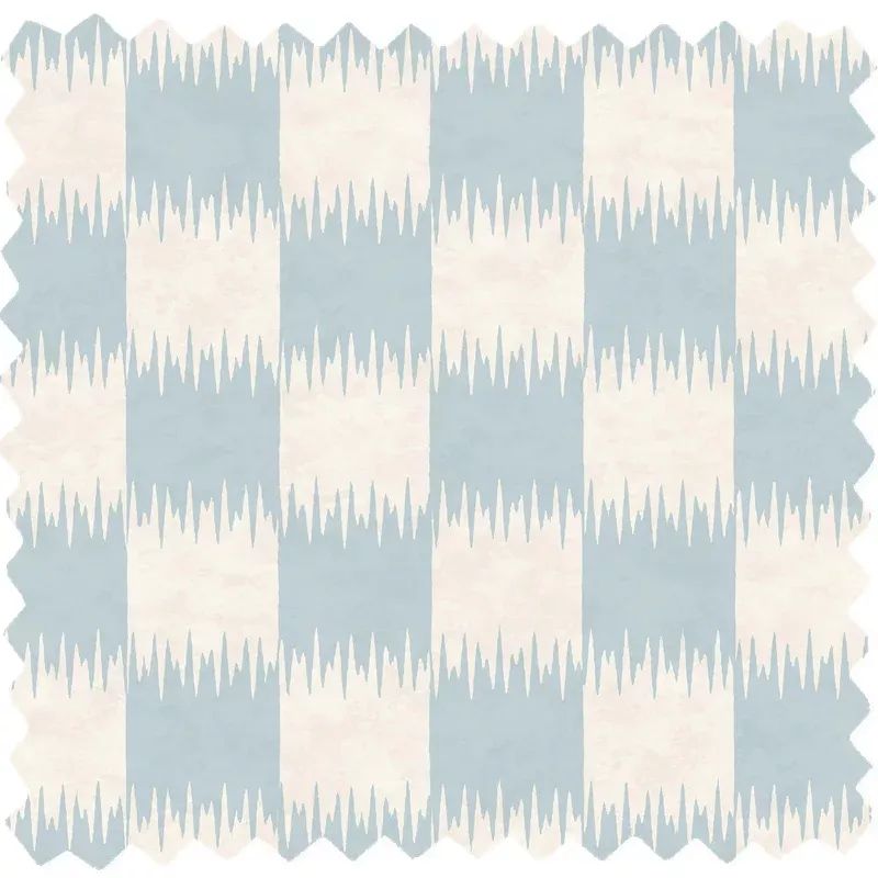 Checkmate Powder Blue Linen Fabric