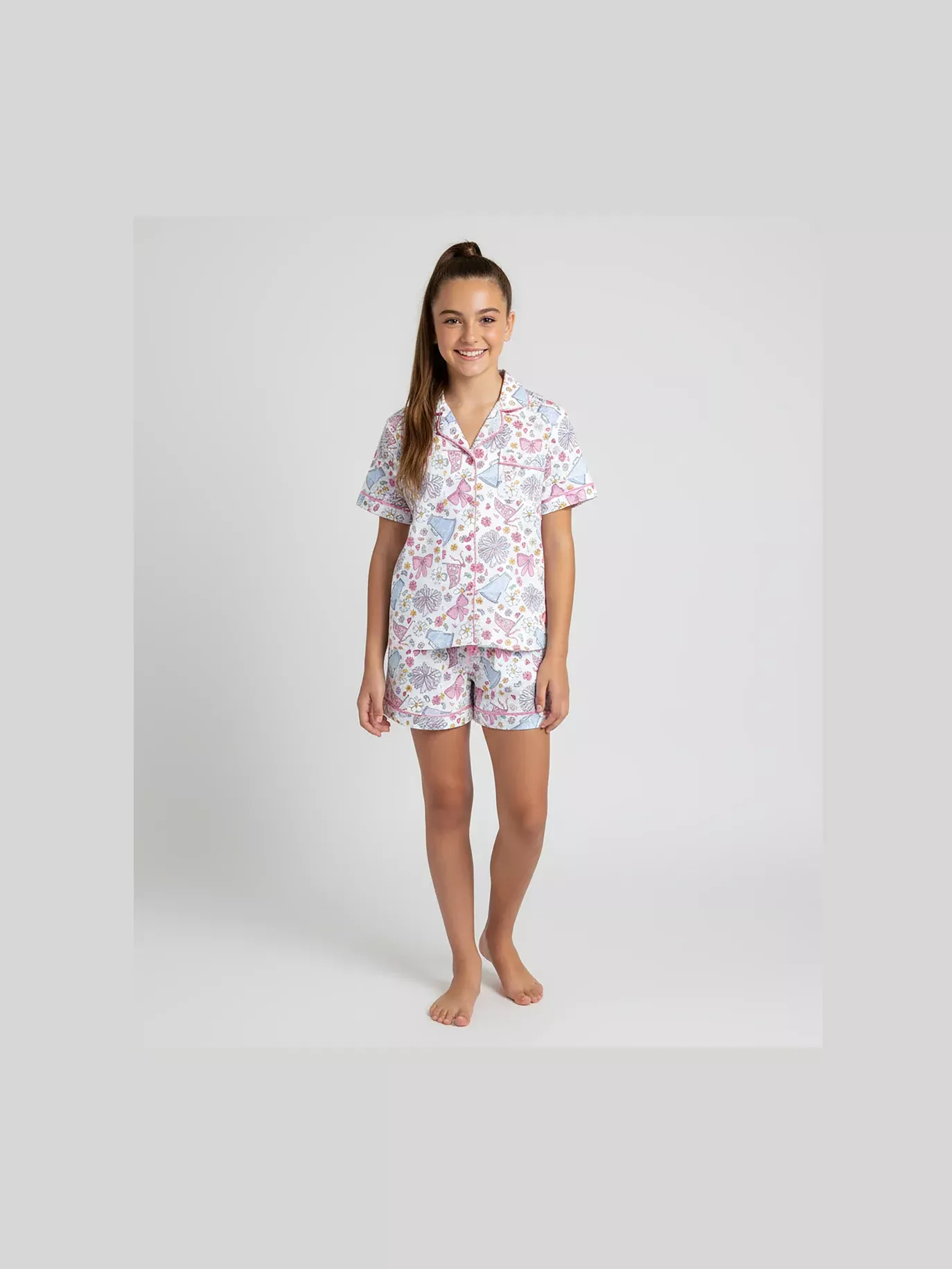 Cheer Print Satin PJ Set