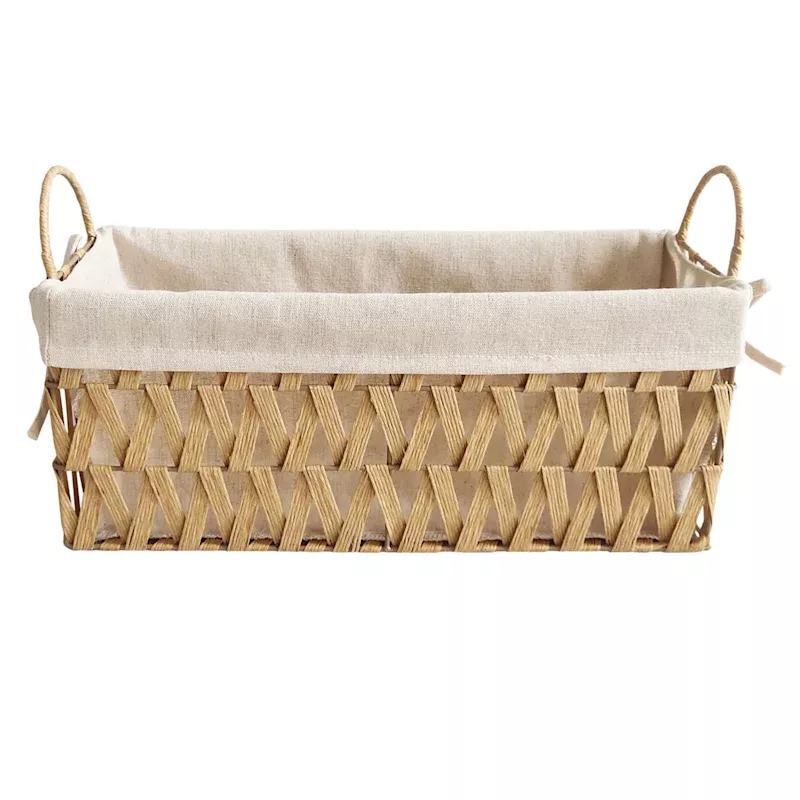 Chevy Natural Wicker Rectangle Storage Basket, Small