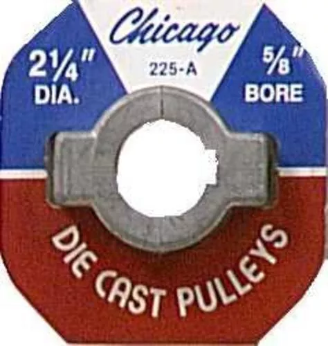 Chicago Die Casting 225A6 "Die-Cast V-Grooved Pulley 2-1/4""X5/8""