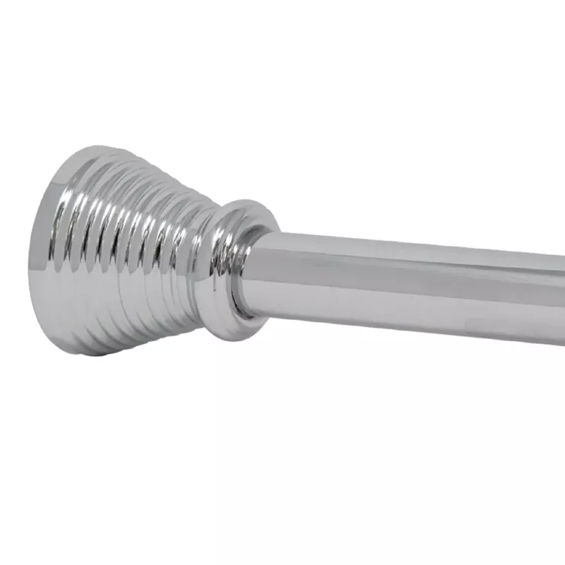 Chrome Ribbed Trumpet Shower Rod, 72"
