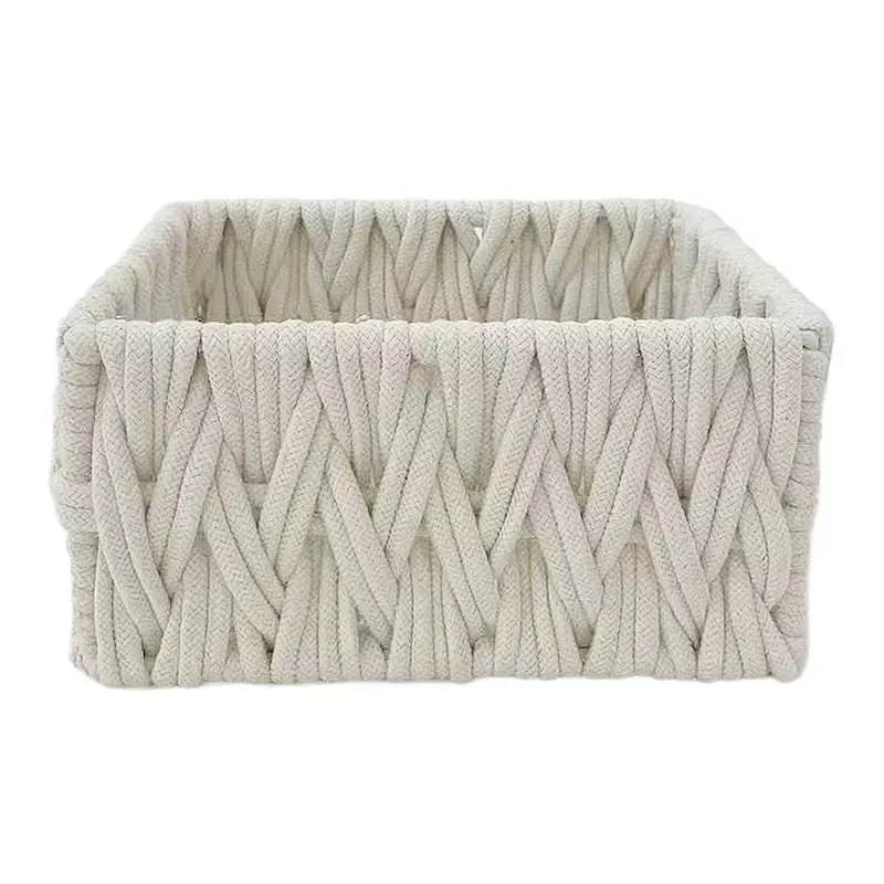 Chunky White Under Bed Fabric Storage Basket, Extra Small