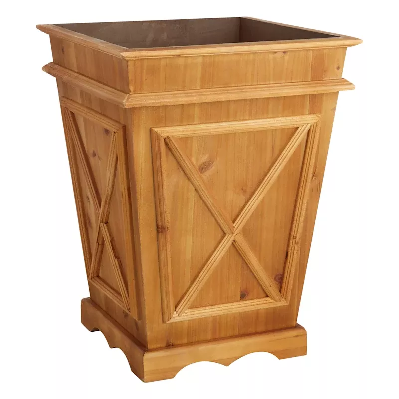 Classic Natural Wood Outdoor Planter, Extra Large