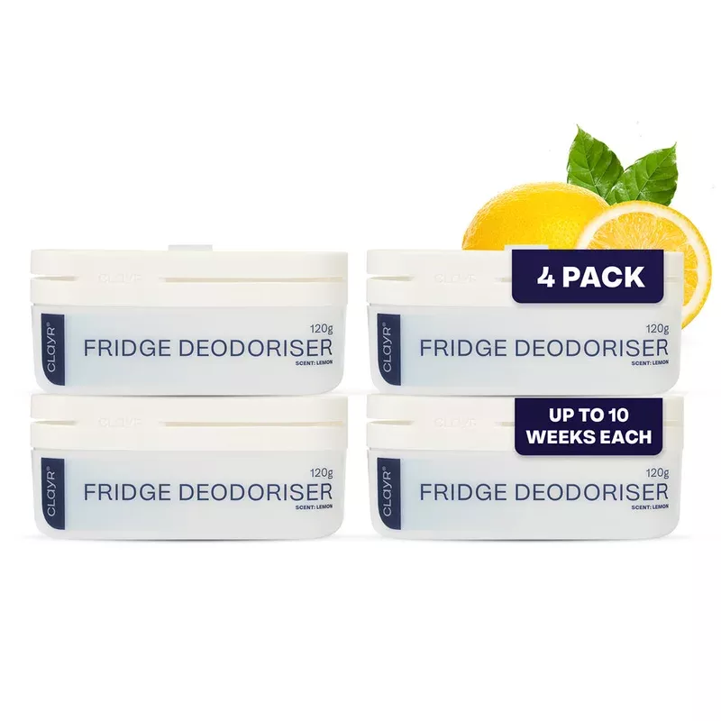 Clayr Fridge Deodoriser 120g Natural Gel 4 Pack – Off White With Clip Hook