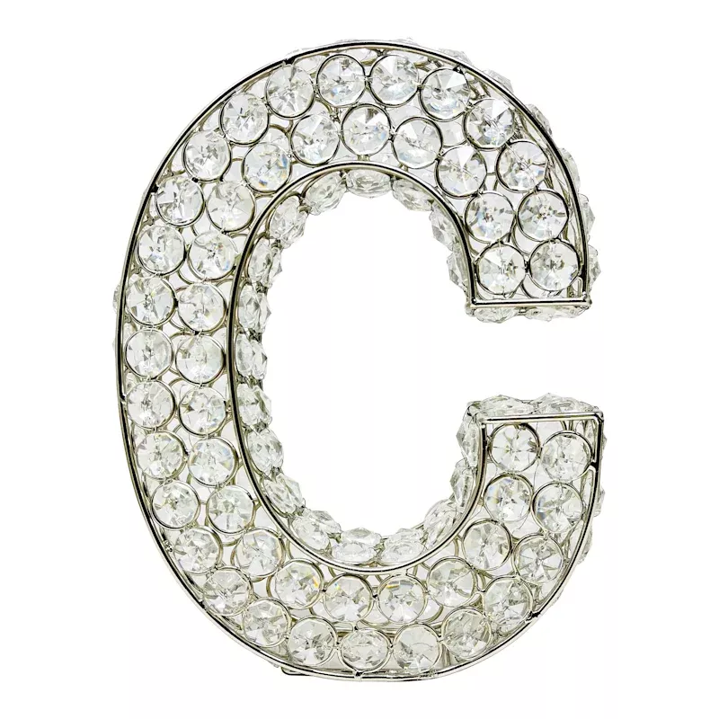 Clear Crystal 7.5" Monogram Letter, C