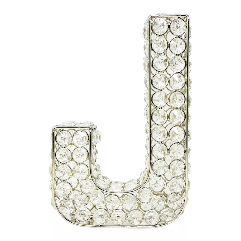 Clear Crystal 7.5" Monogram Letter, J