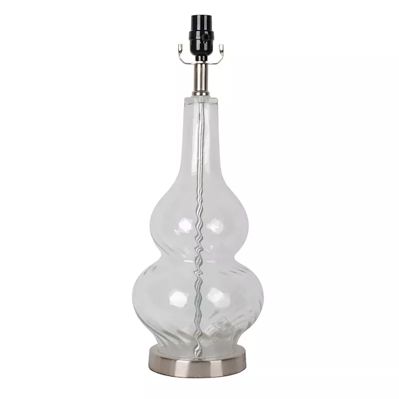 Clear Glass Double Gourd Table Lamp, 21"