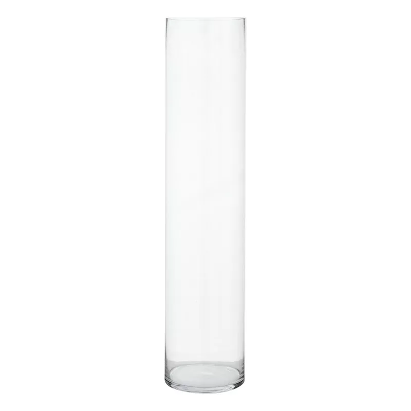 Clear Glass Floor Vase, 32"