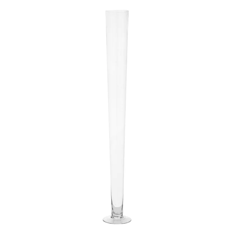 Clear Glass Floor Vase, 40"