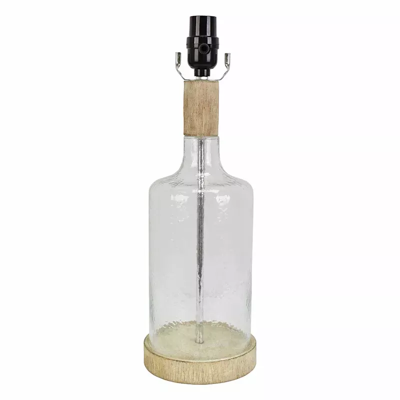 Clear Glass Textured Table Lamp Base, 17"