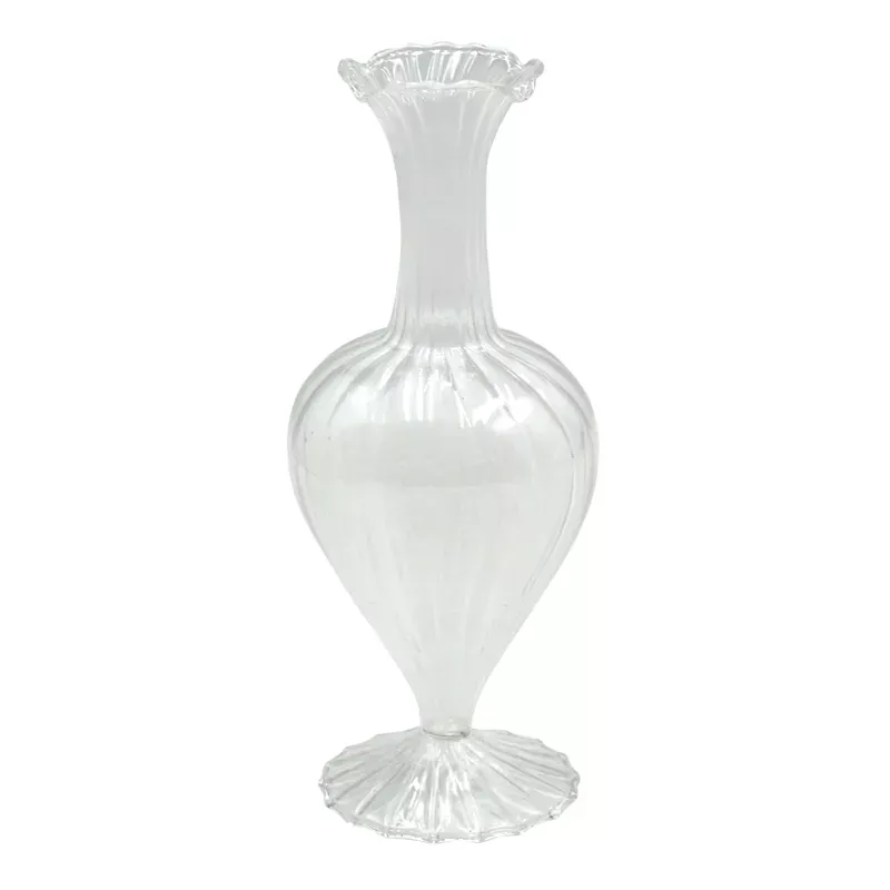 Clear Glass Urn Vase, 8"