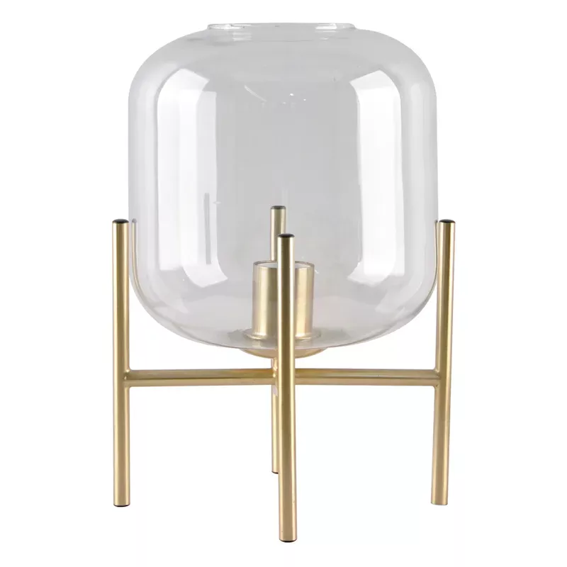 Clear Gold Glass Uplight Lamp, 13"