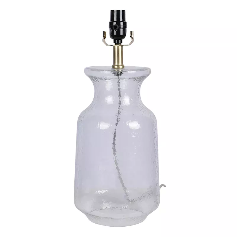 Clear Hammered Glass Table Lamp Base, 18"