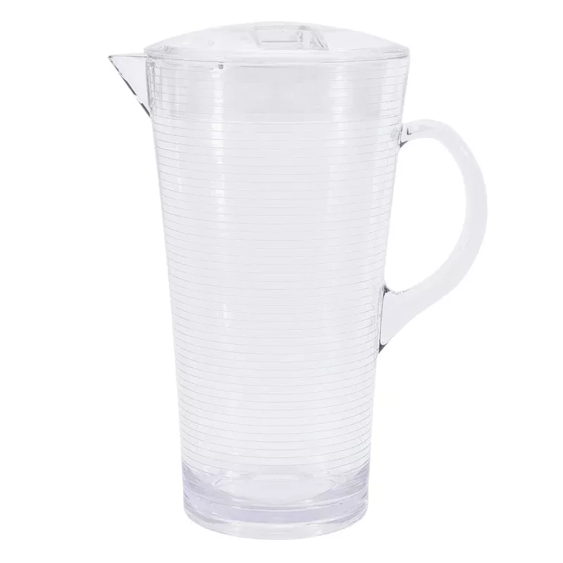 Clear Striped Acrylic Pitcher & Lid, 2qt