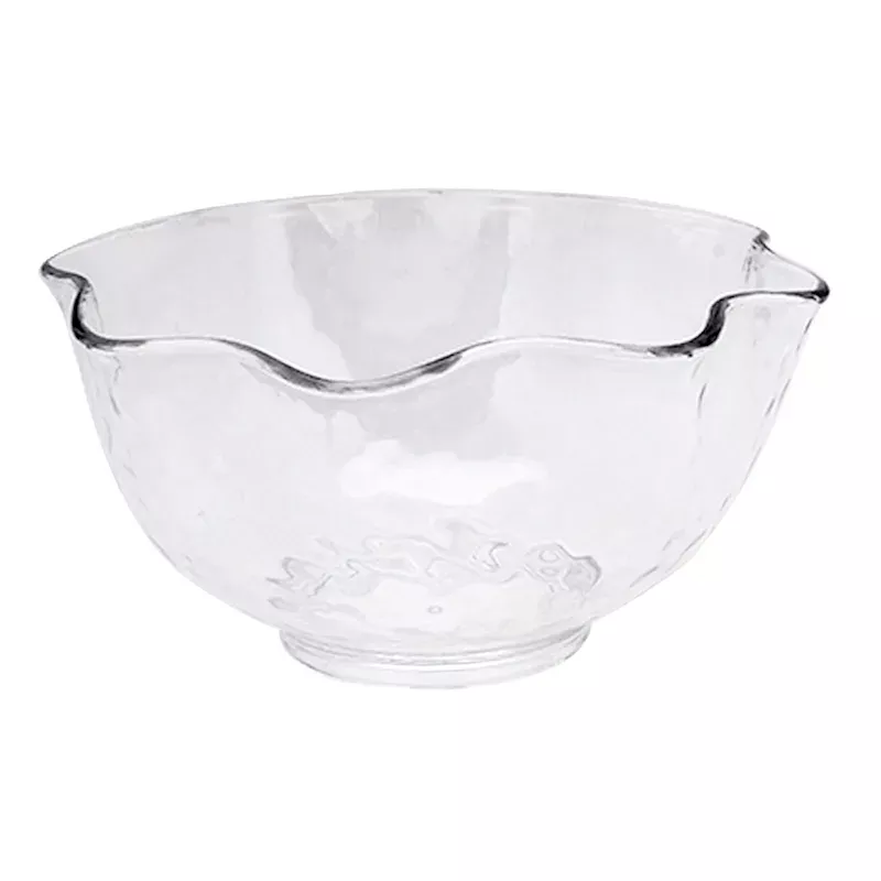 Clear Wave Rim Acrylic Serving Bowl, Small