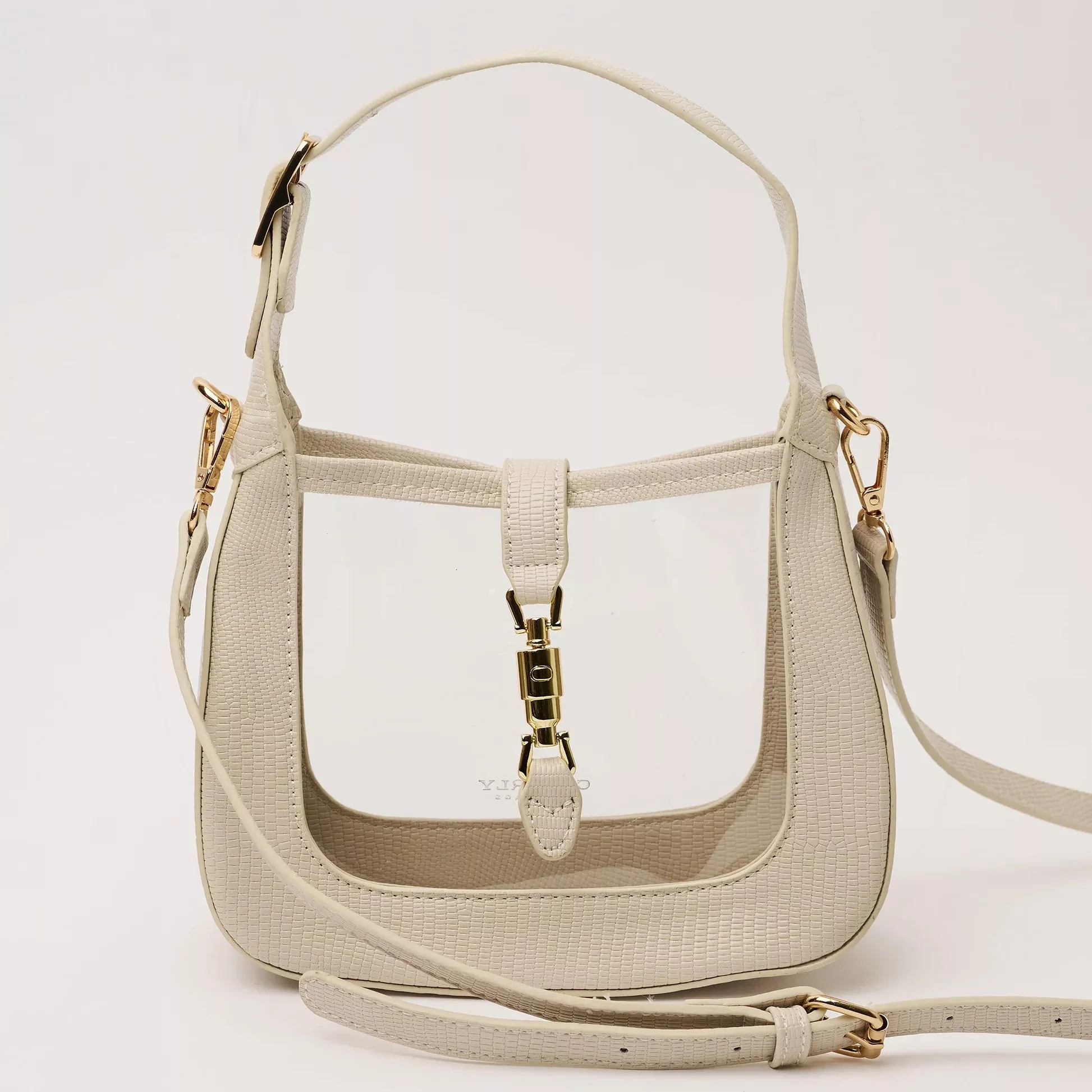 Clearly Handbags - Paige Clear Stadium Bag, Ivory