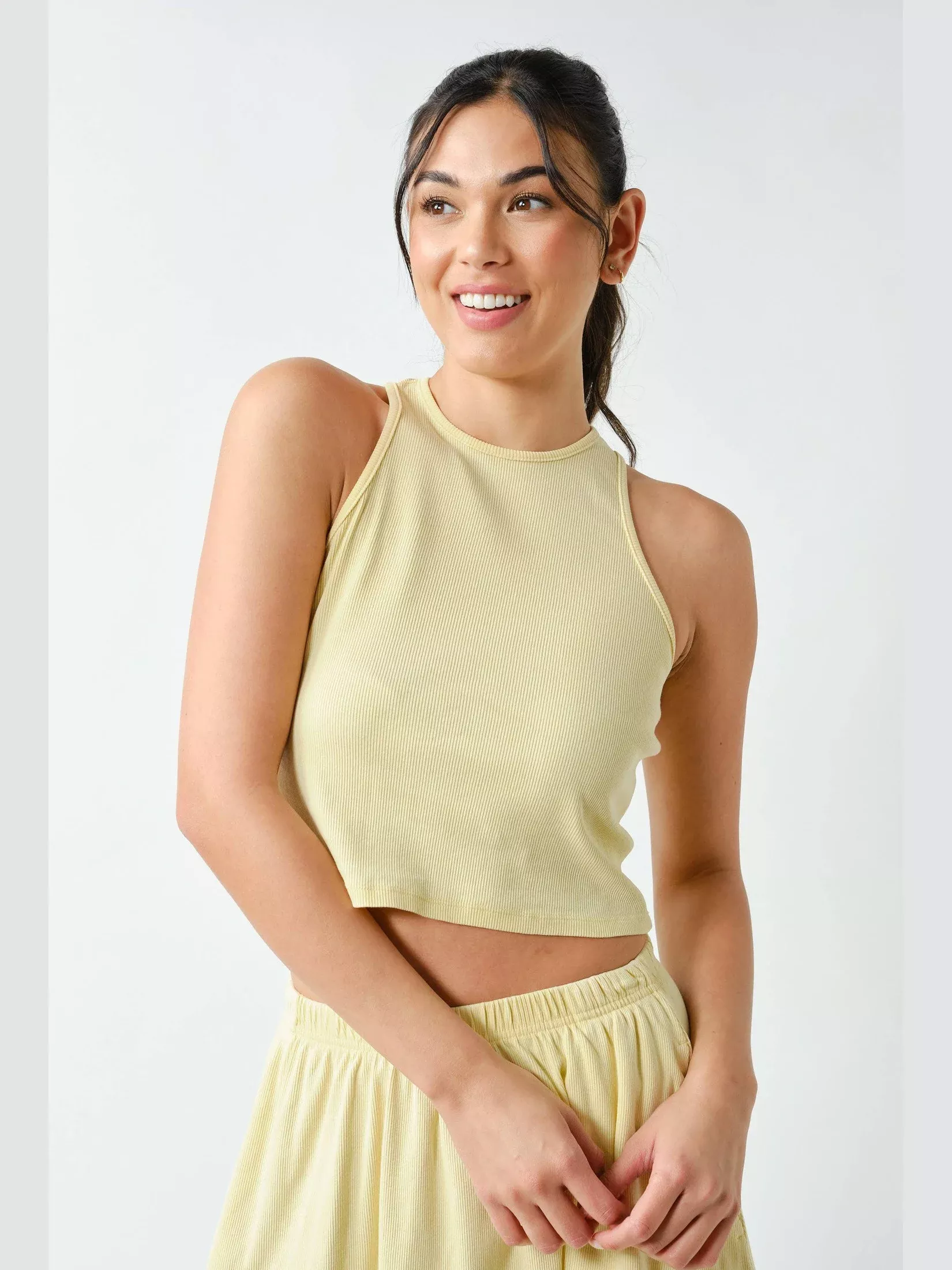 Coastline Cotton Blend Skirt Set - Yellow